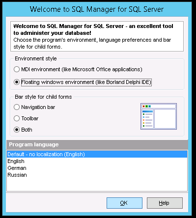 Sql Manager lets you install like the Delphi UI!