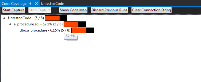 the ssdt code coverage window