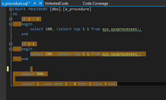 procedure in ssdt showing covered statements