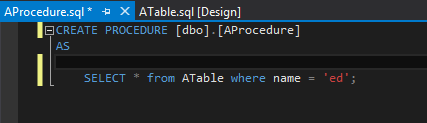 highlight select statement in SSDT